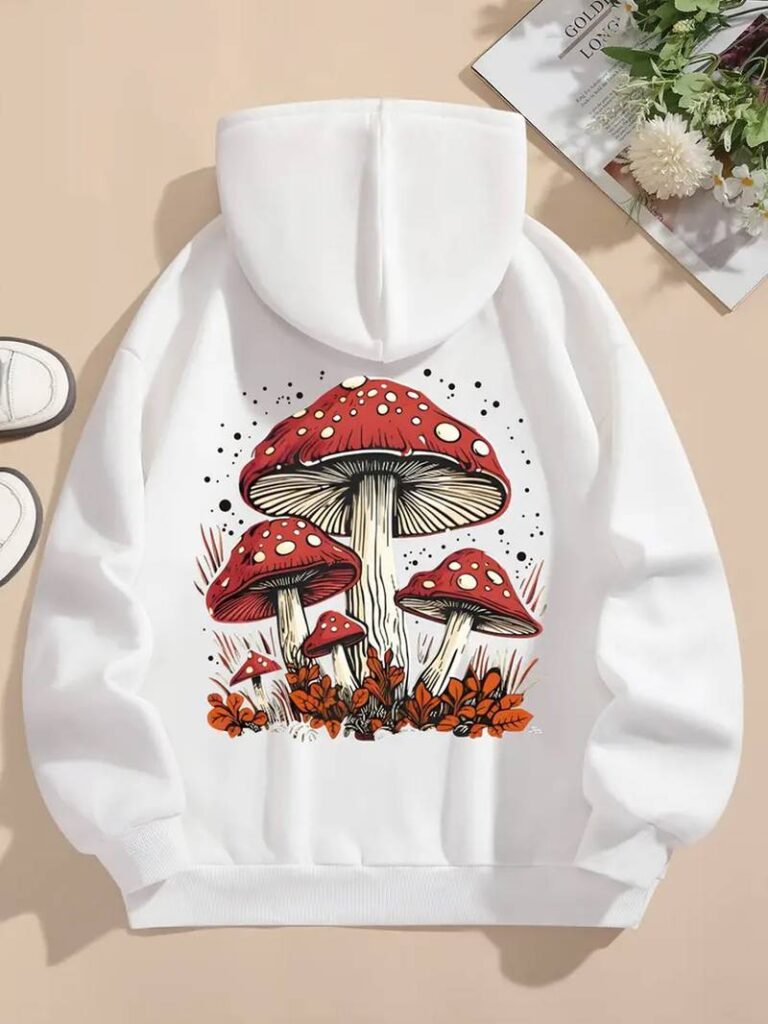 WHITE MUSHROOM HOODIE