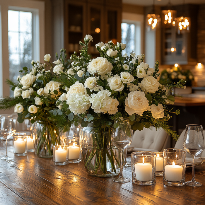 Green and White Christmas Decor Ideas