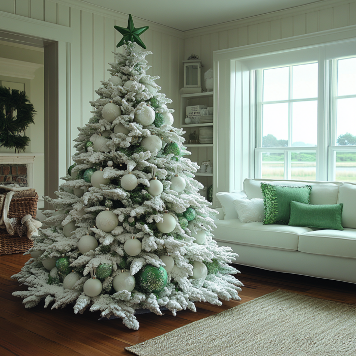 Green and White Christmas Decor Ideas