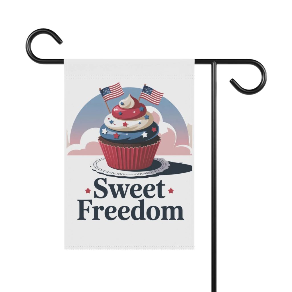 Sweet Freedom USA Art Deco Patriotic American Garden Flag by Far From The Farm