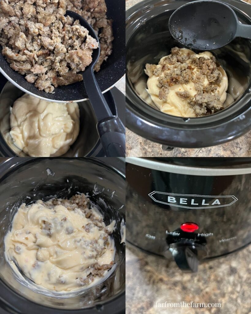 Easy Game Day Slow Cooker Sausage Queso Dip Recipe!