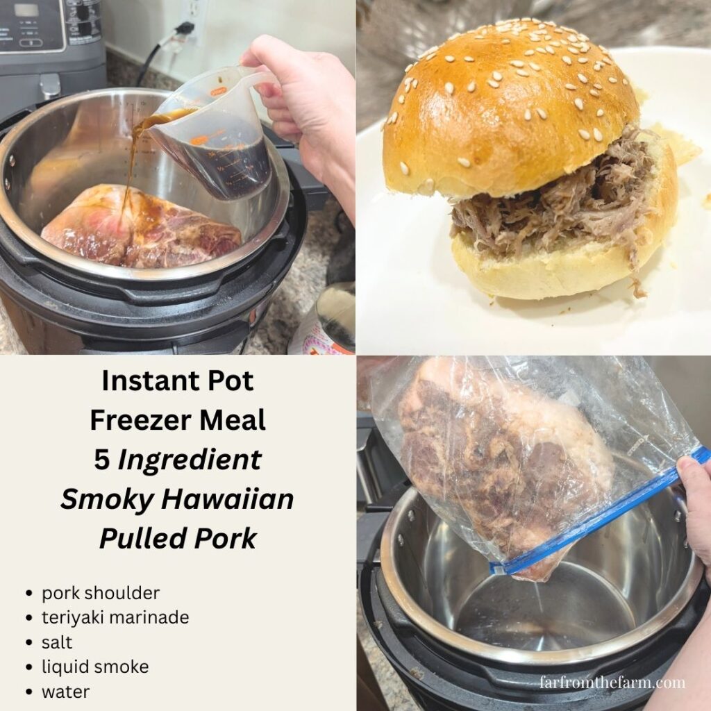 Instant Pot Freezer Meal 5 Ingredient Smoky Hawaiian Pulled Pork
