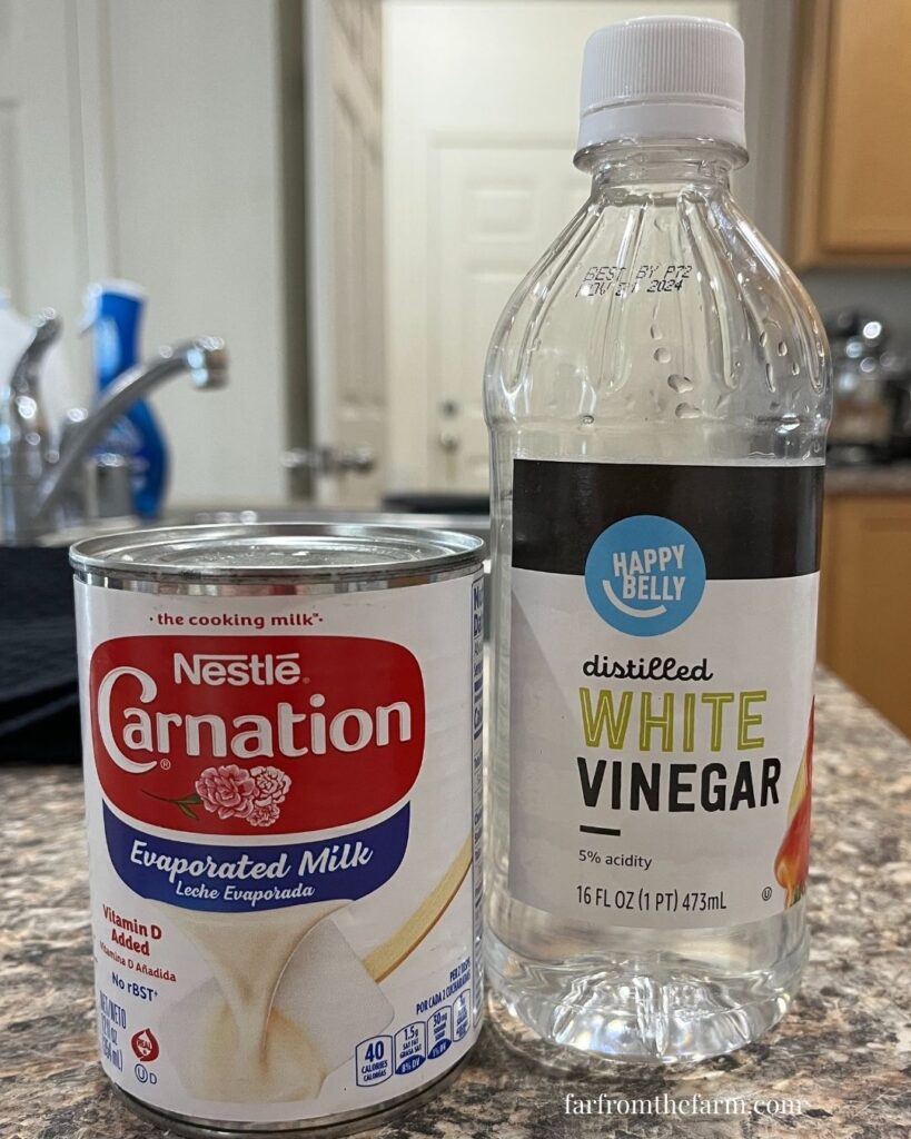 How to Make Buttermilk from Canned Evaporated Milk and Vinegar