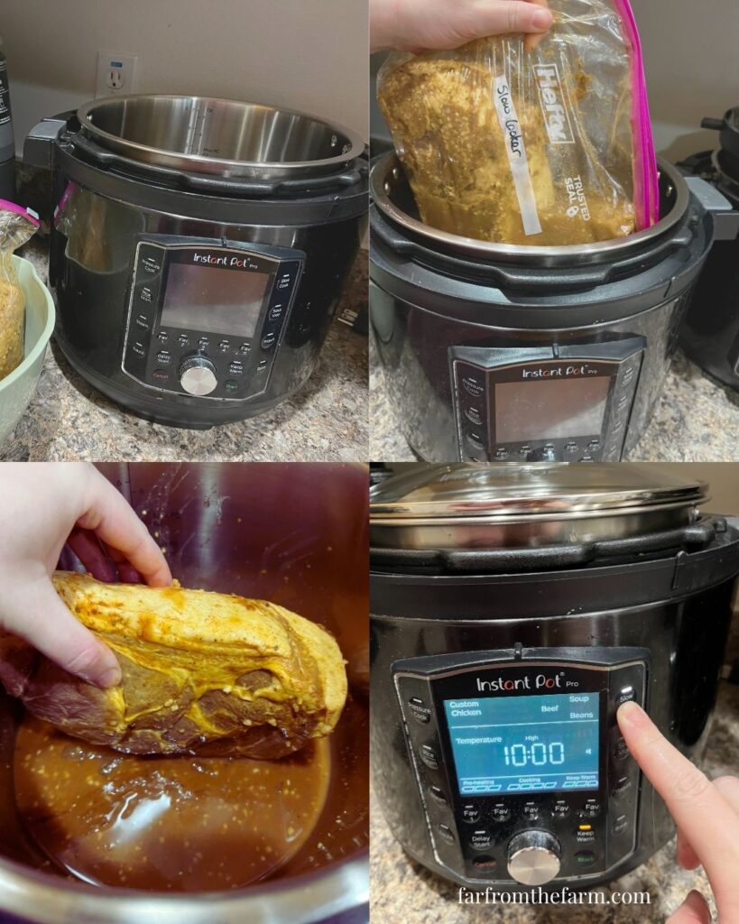 Easy Slow Cooker Freezer Meal Shredded Pork Roast for Tacos and Burritos
