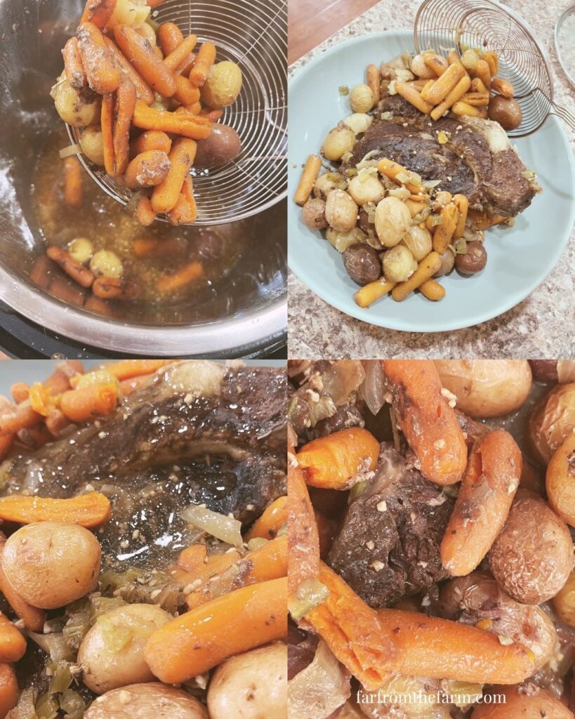 Make Ahead Slow Cooker Freezer Meal Beef Pot Roast With Potatoes, Carrots and Mustard Gravy!
