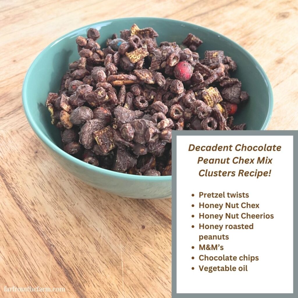 Decadent Chocolate Peanut Chex Mix Clusters Recipe!