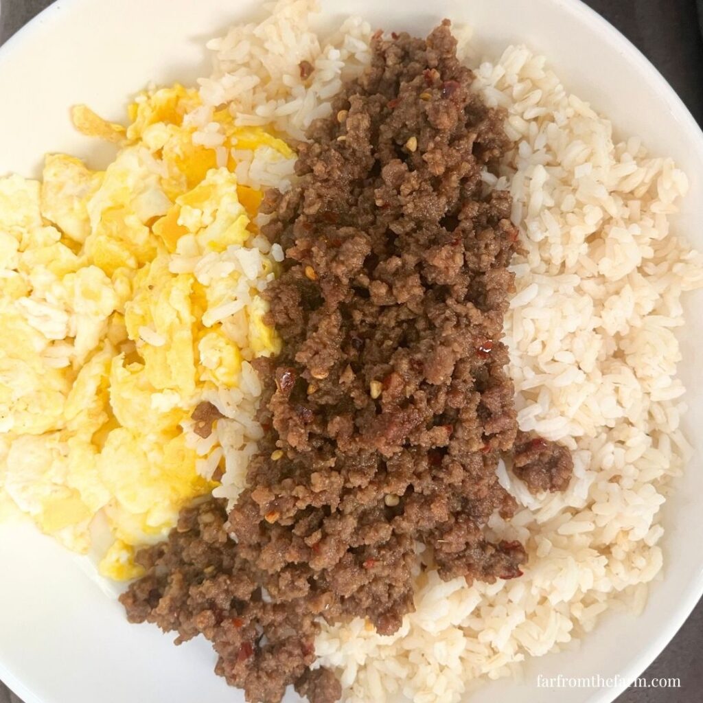 Easy Korean Ground Beef and White Rice Bowl Recipe!