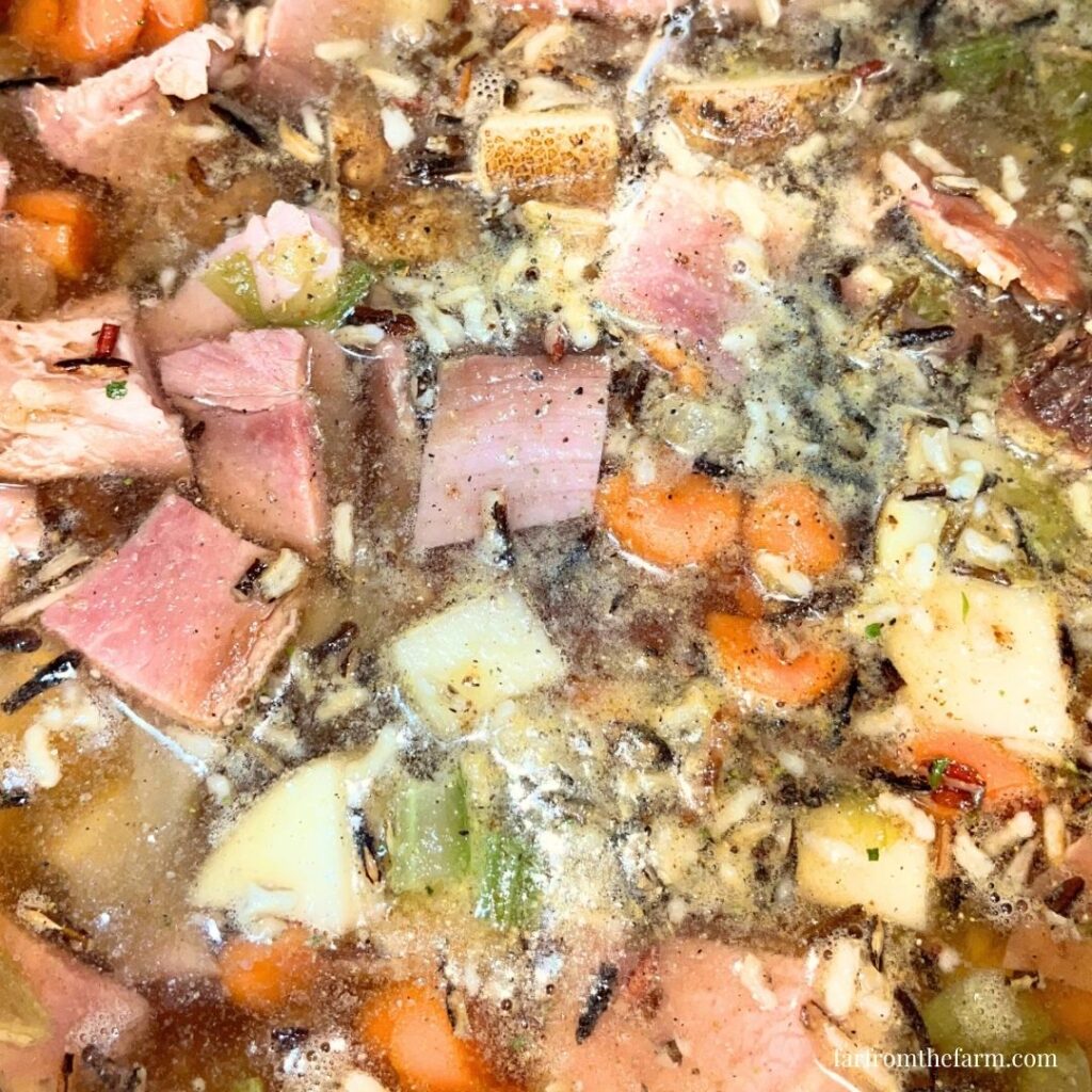 Slow Cooker Leftover Ham and Wild Rice Soup