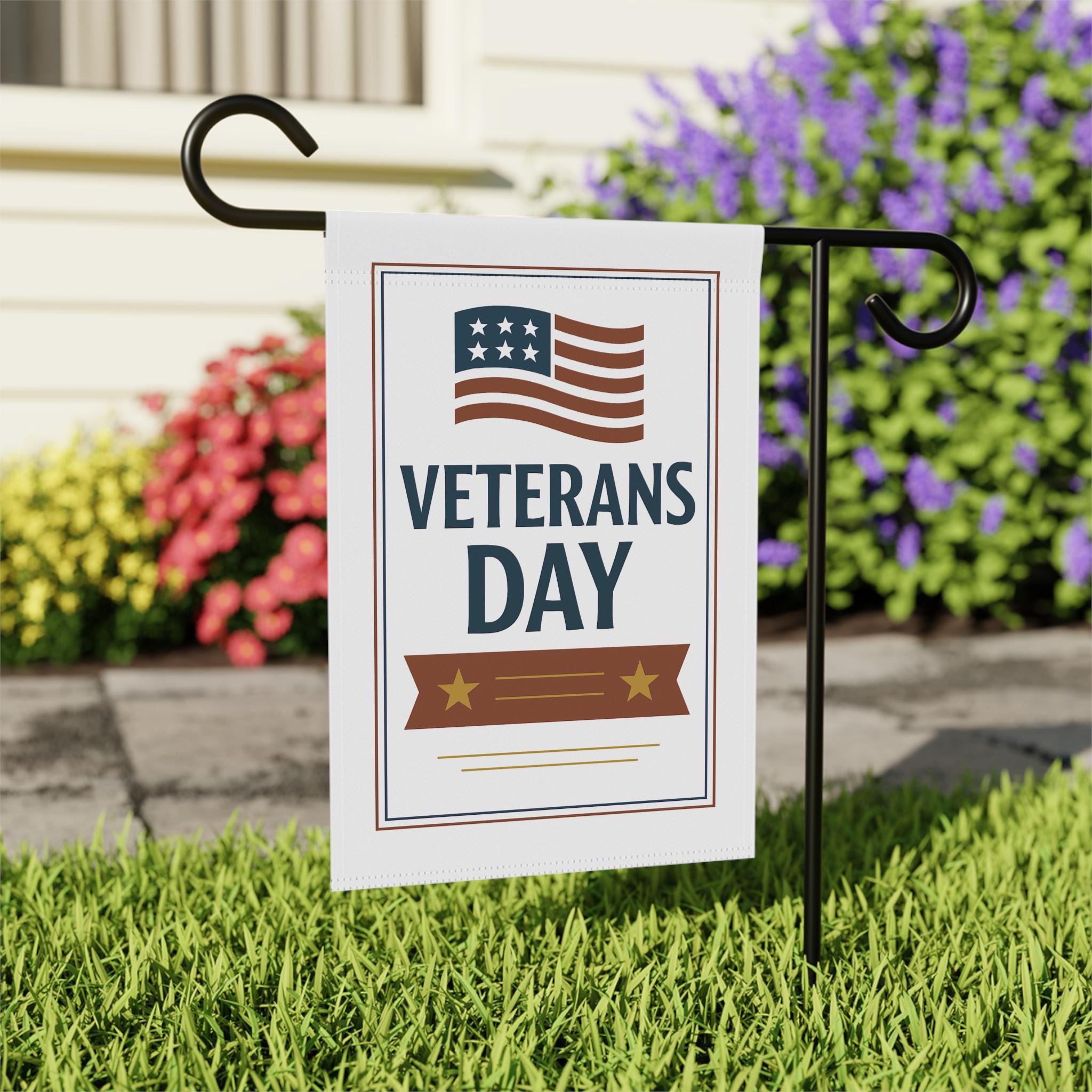 Mid-Century Modern Veterans Day garden Flag