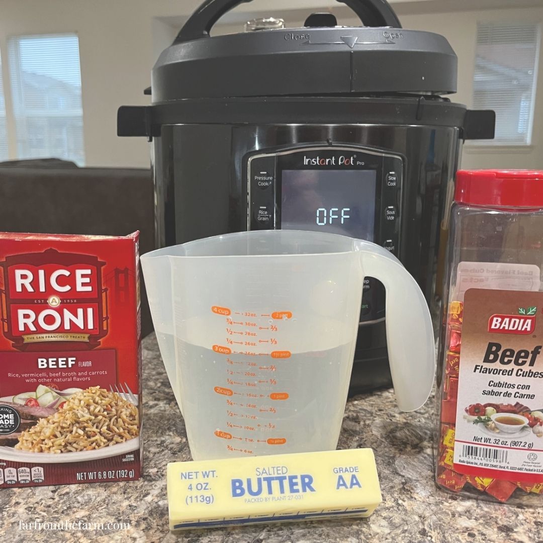How to Cook Beef Rice A Roni in an Instant Pot! - Far From The Farm