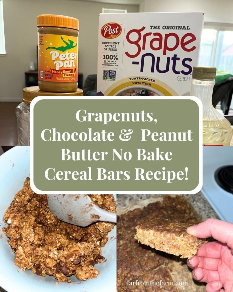 Grapenuts Chocolate Peanut Butter No Bake Cereal Bars Recipe!