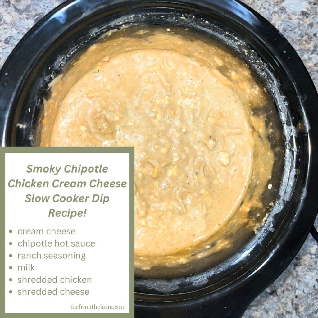 Smoky Chipotle Chicken Cream Cheese Slow Cooker Dip Recipe!