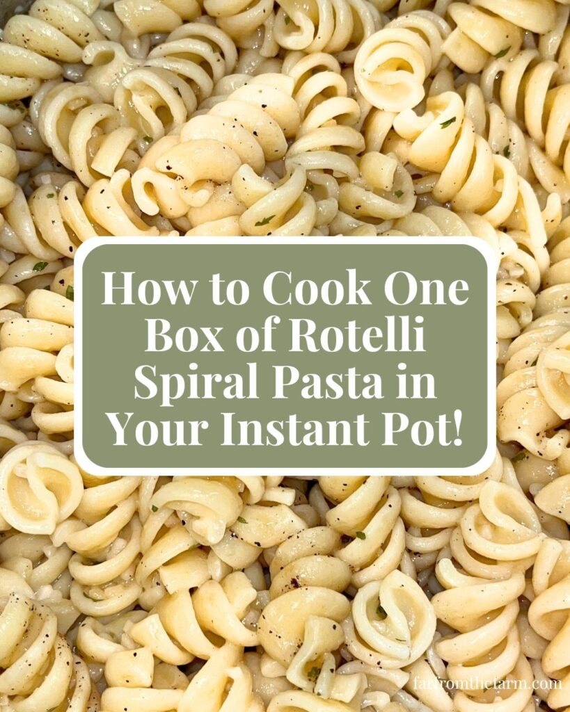 How to Cook One Box of Rotelli Spiral Pasta in Your Instant Pot!