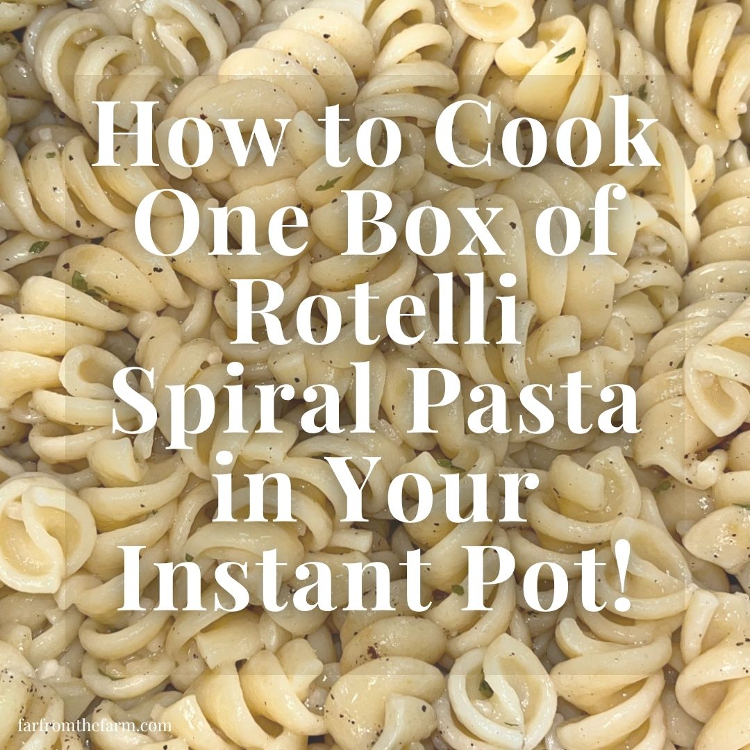 How to Cook One Box of Rotelli Spiral Pasta in Your Instant Pot!