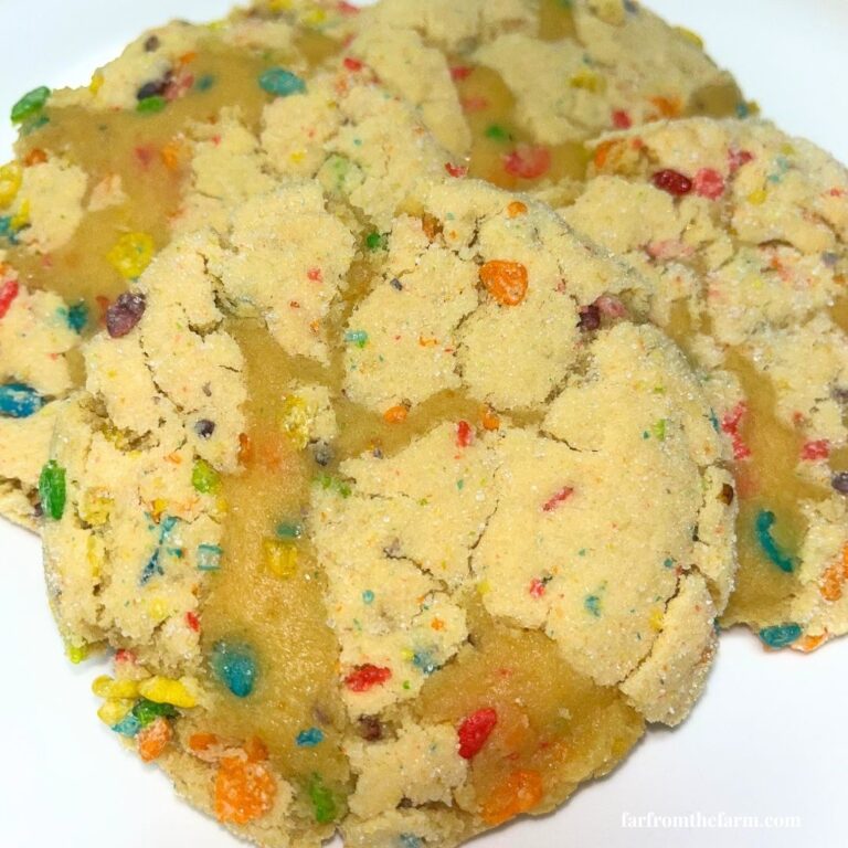 Copycat Crumbl Cereal Milk Cookie Recipe with Fruity Pebbles and Box Cake Mix!