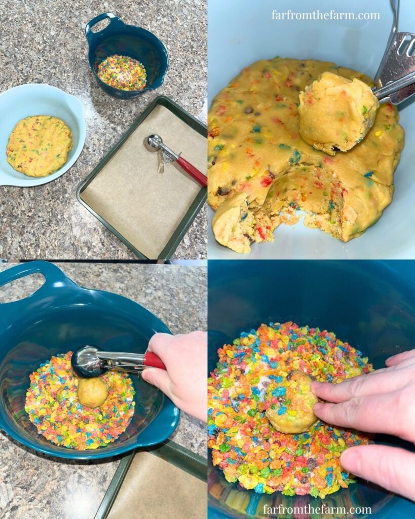 Copycat Crumbl Cereal Milk Cookie Recipe with Fruity Pebbles and Box Cake Mix!