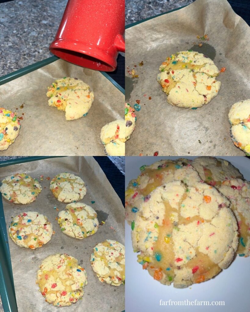 Copycat Crumbl Cereal Milk Cookie Recipe with Fruity Pebbles and Box Cake Mix!
