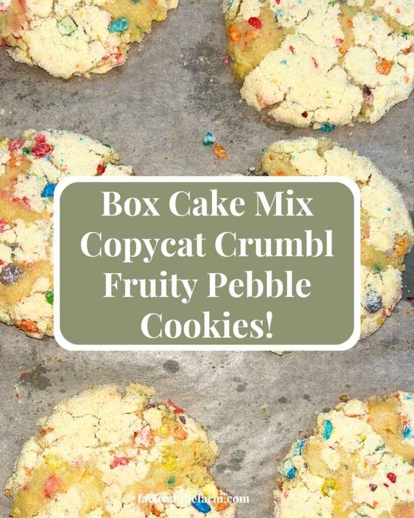Copycat Crumbl Cereal Milk Cookie Recipe with Fruity Pebbles and Box Cake Mix!