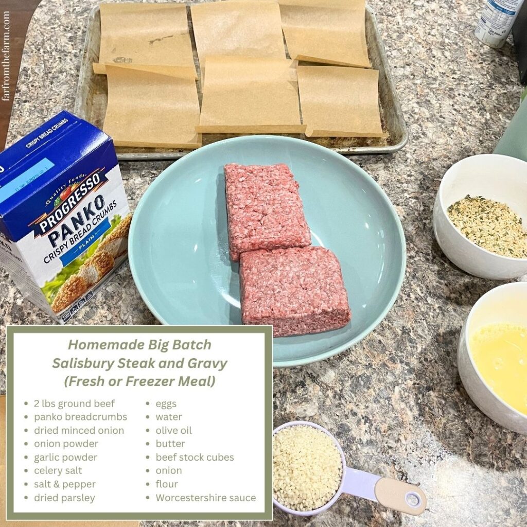 The Best Homemade Salisbury Steak Freezer Patties and Gravy Recipe! (Big Batch)