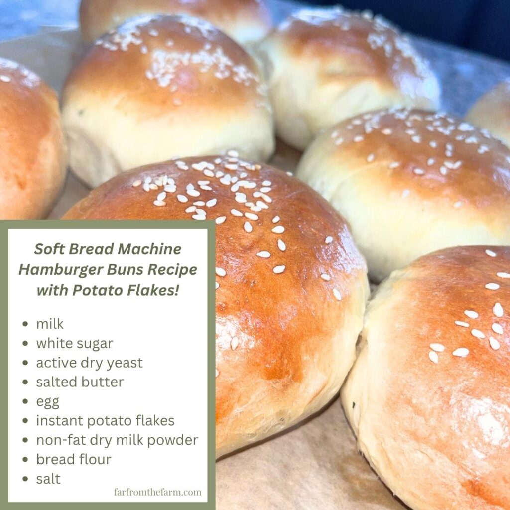 Soft Bread Machine Hamburger Buns Recipe with Potato Flakes!