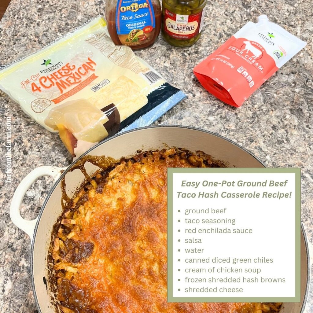Easy One-Pot Ground Beef Taco Hash Casserole Recipe!