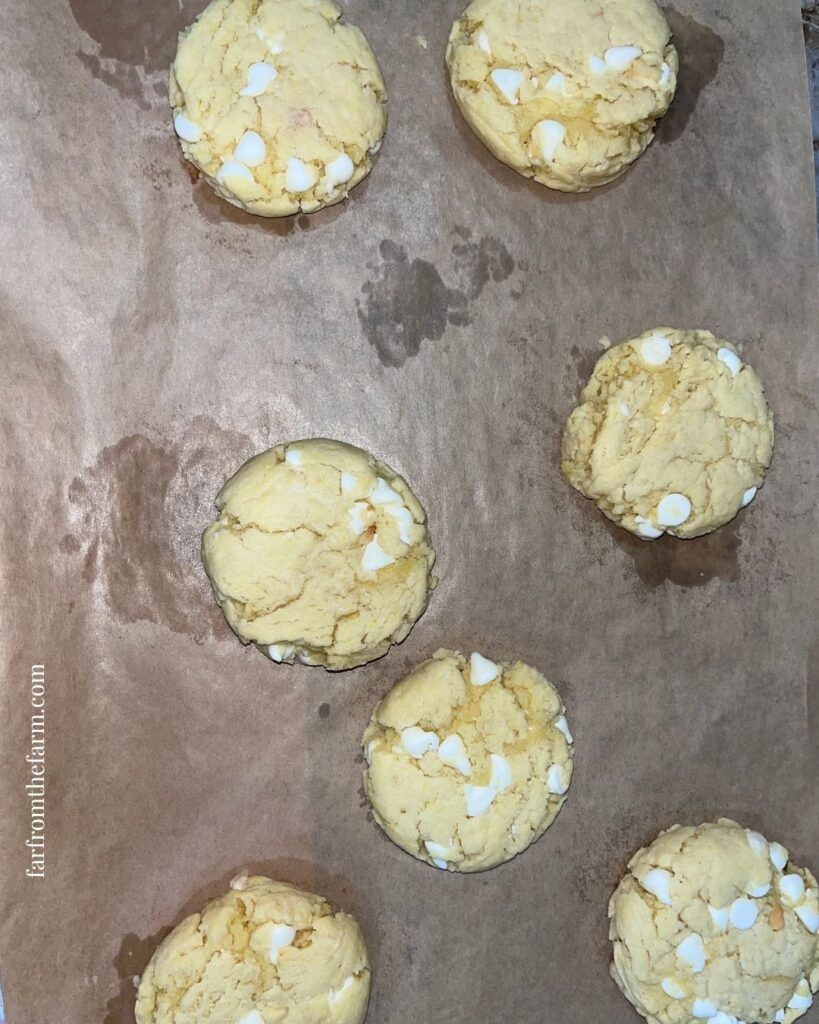 Easy Lemon White Chocolate Chip Cookies (Using Box Cake Mix)
