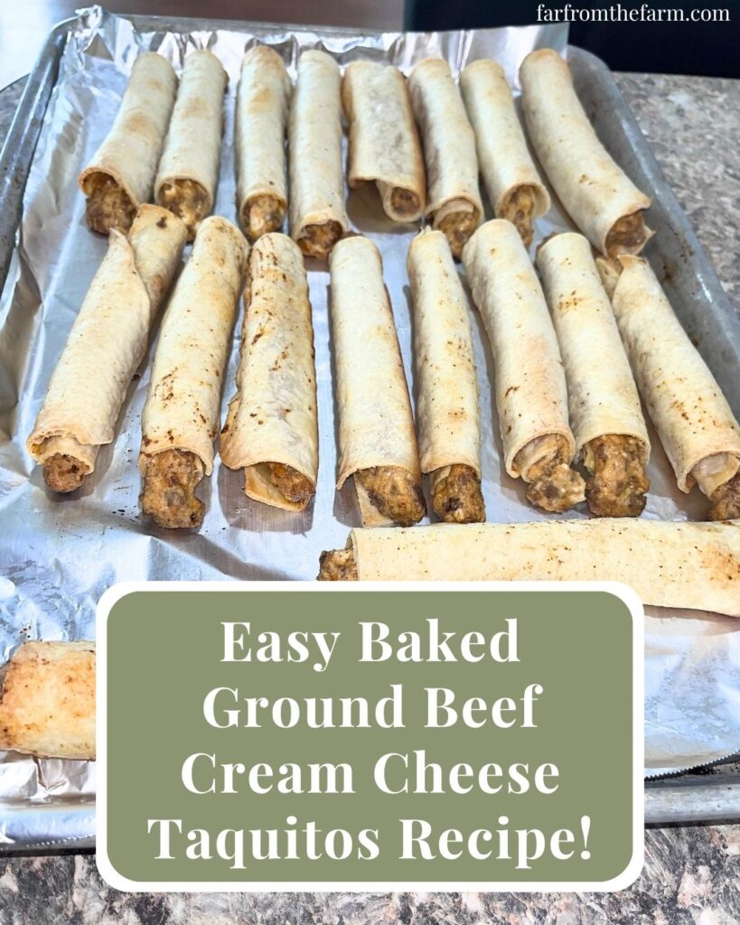 Easy Baked Ground Beef Cream Cheese Taquitos Recipe!