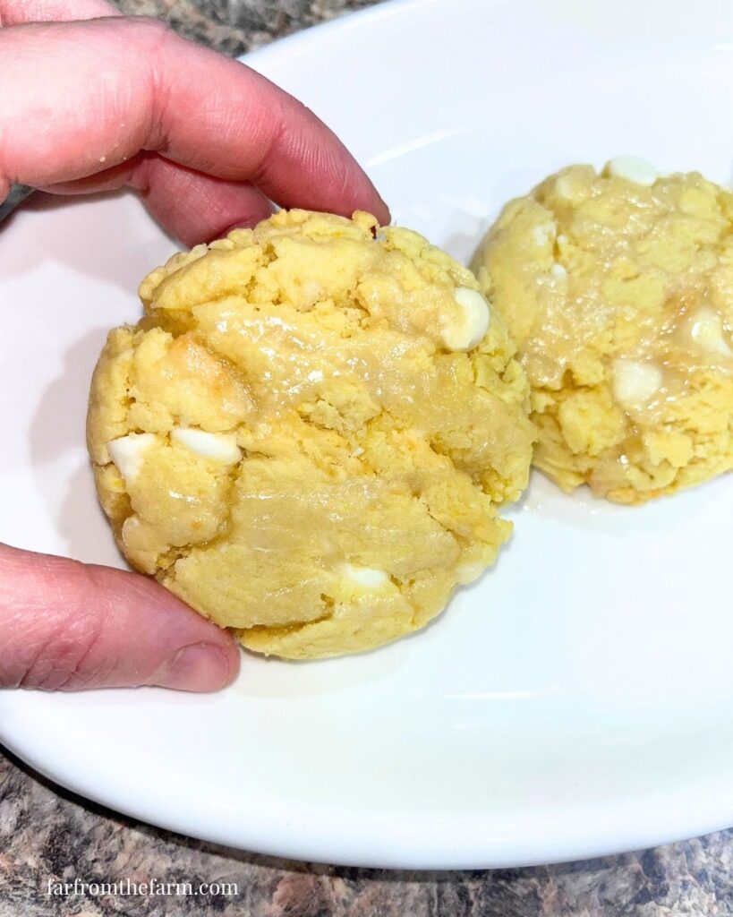 Easy Lemon White Chocolate Chip Cookies (Using Box Cake Mix)