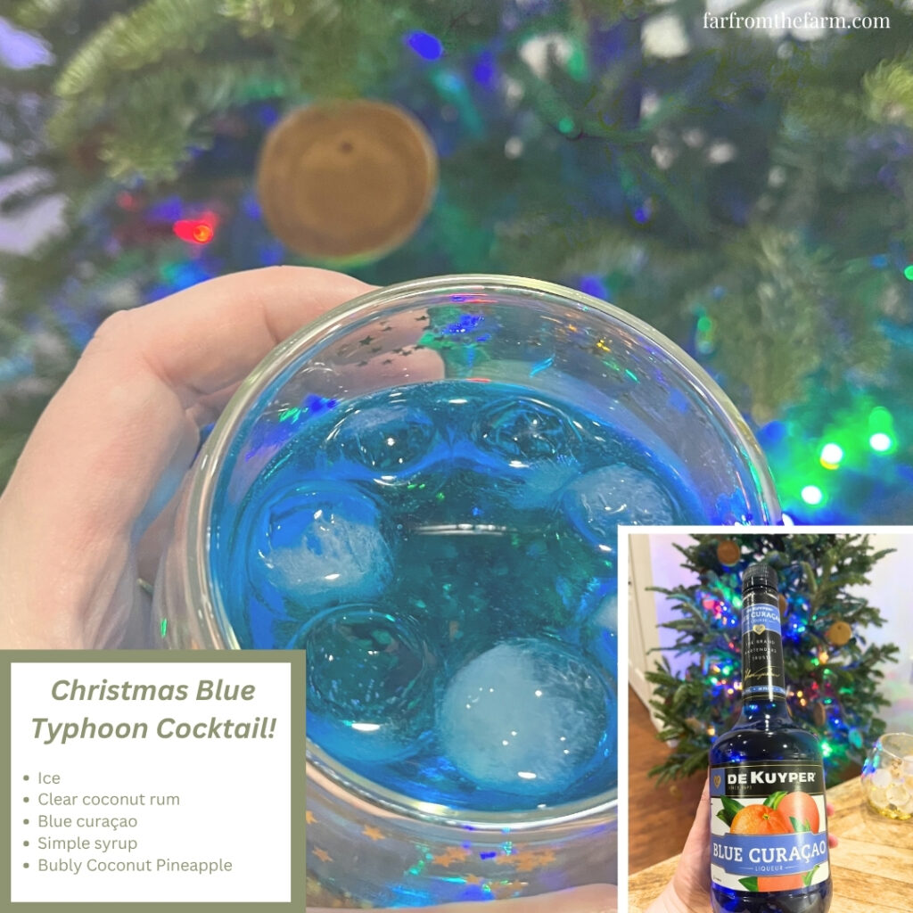 Blue Typhoon Christmas Cocktail: Easy Tropical Holiday Drink