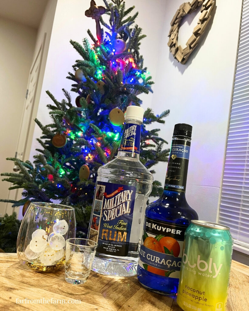 Blue Typhoon Christmas Cocktail: Easy Tropical Holiday Drink