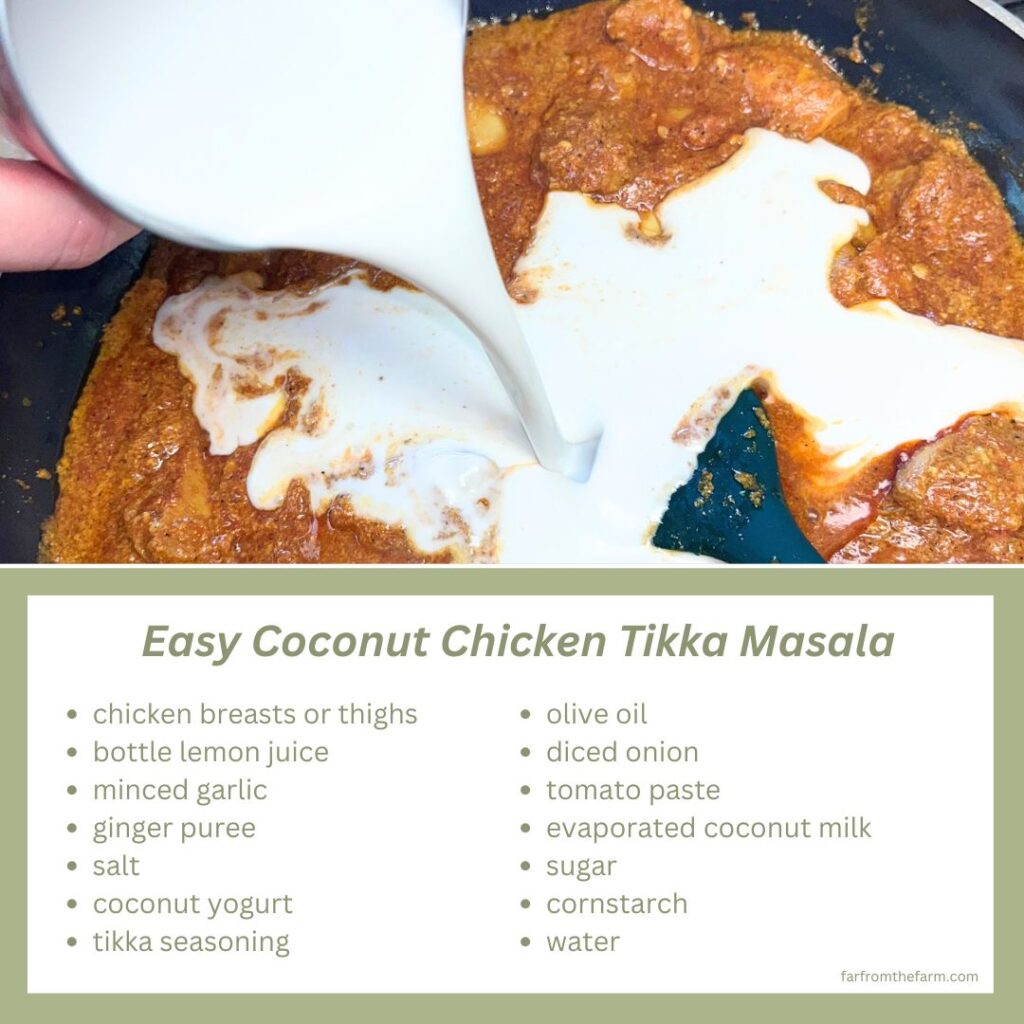 Easy Coconut Chicken Tikka Masala (Dairy-Free)