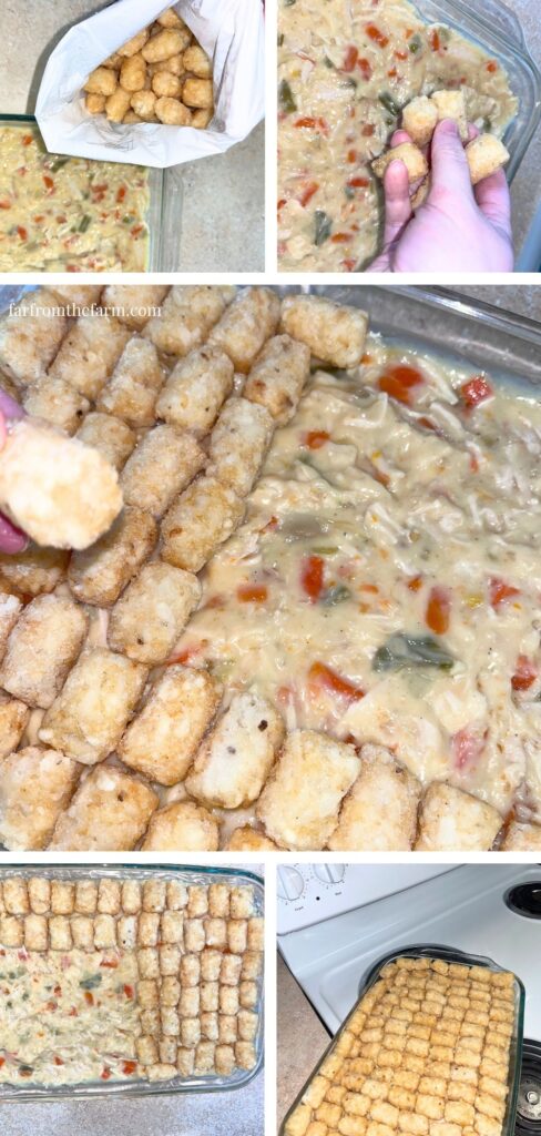 Easy Pantry Chicken Pot Pie Tater Tot Casserole Recipe!