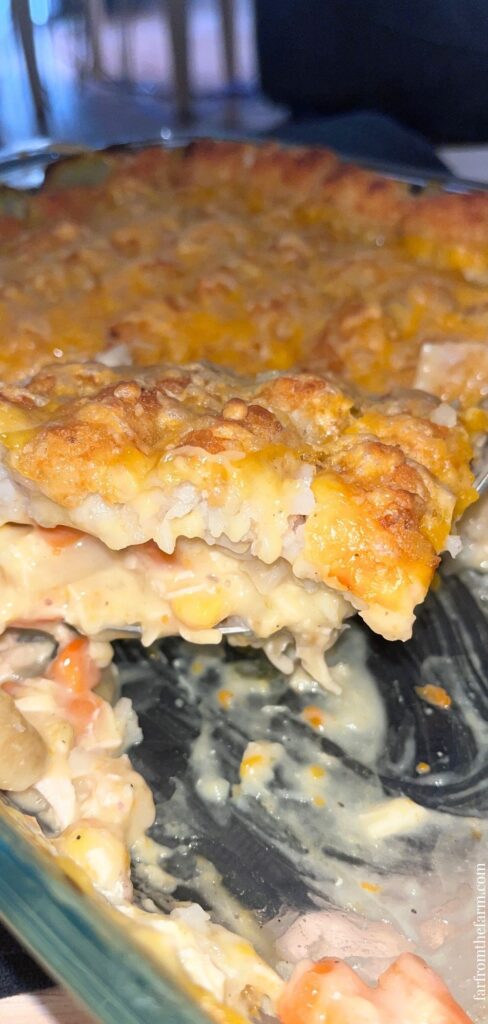 Easy Pantry Chicken Pot Pie Tater Tot Casserole Recipe!