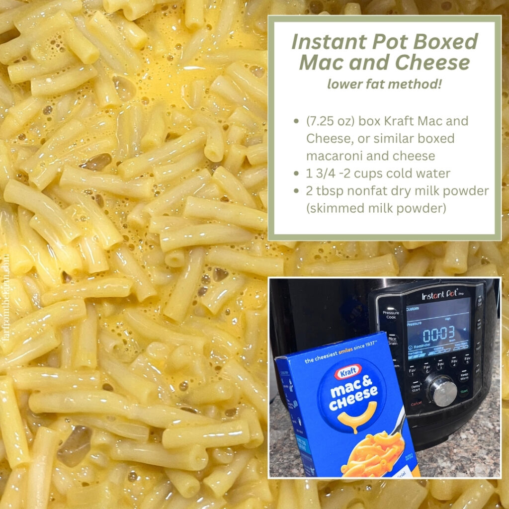 How to Make Boxed Kraft Mac and Cheese Lower in Fat with an Instant Pot!