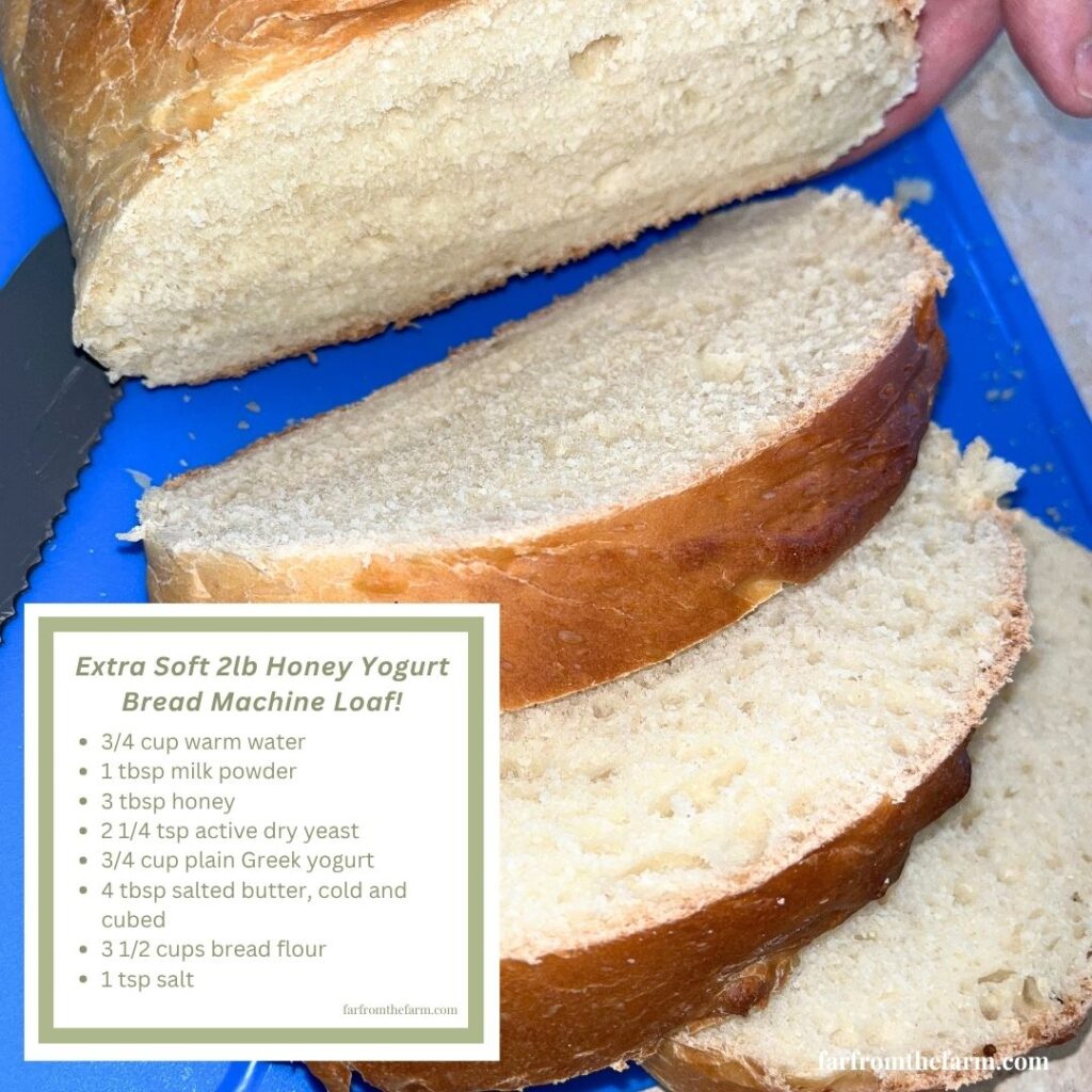 Extra Soft 2lb Honey Yogurt Bread Machine Loaf Recipe!
